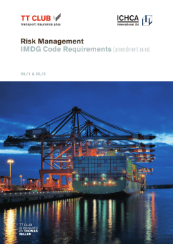 Risk Management IMDG Code Requirements (amendment 35-10)