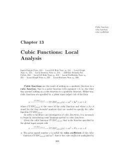 Cubic Functions: Local Analysis