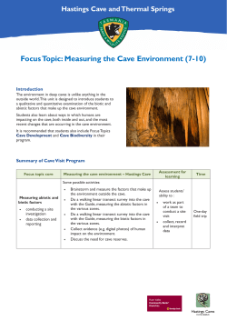 Measuring the Cave Environment - Tasmania Parks and Wildlife