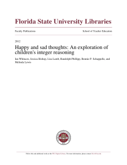 Happy and sad thoughts: An exploration of children`s integer