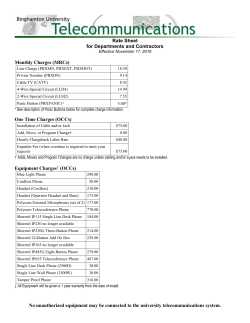 Rate Sheet - Binghamton University