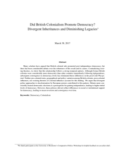 Did British Colonialism Promote Democracy? Divergent Inheritances