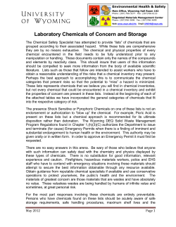 Laboratory Chemicals of Concern and Storage