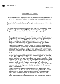 February 2016 Position Paper by Germany Submitted to the Chair