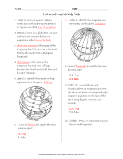 Name: Date: Latitude and Longitude Study Guide 1. (SS3G1.c) Lines
