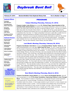 February 27, 2014 - Daybreak Rotary Home