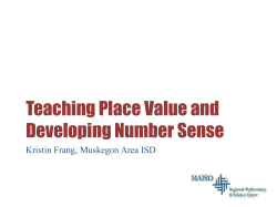 Teaching Place Value and Developing Number Sense