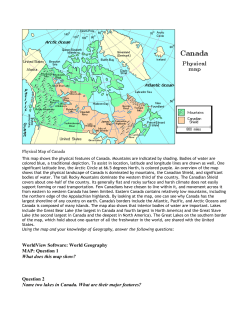 Physical Map - Canada - Sayre Geography Class