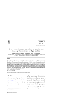 Cross-over, thresholds, and interactions between science and
