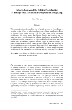 Schools, Peers, and the Political Socialization of Young Social