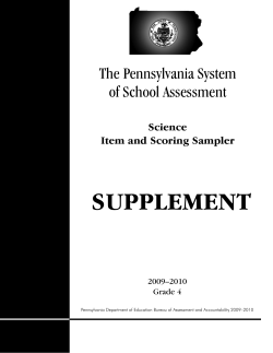 Grade 4 Sample Science Questions