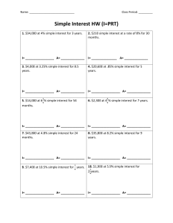 Simple Interest HW (I=PRT)