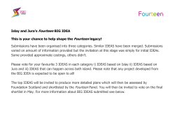 Islay and Jura`s Fourteen BIG IDEA This is your chance to help