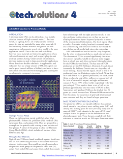 TechSolutions 4: A Brief Introduction to Precious Metals