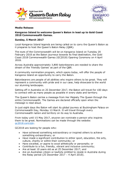 Kangaroo Island to welcome Queen`s Baton in lead up to Gold