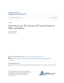 Innocence Lost: The Tension of Contrary States in Blake and Milton
