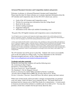 Advanced Placement Literature and Composition students and