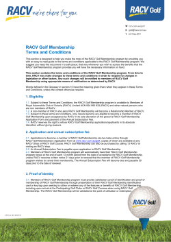 to view the terms and conditions of RACV Golf Membership.