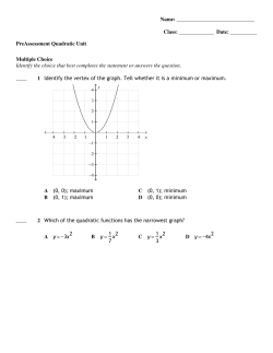PreAssessment Quadratic Unit