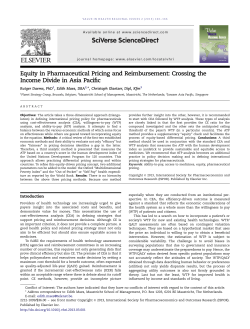 Equity in Pharmaceutical Pricing and Reimbursement