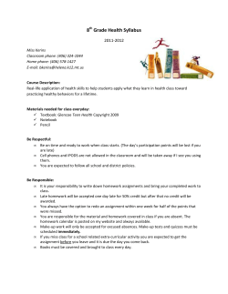 HMS Health Syllabus - Grade 8