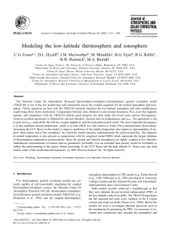 Modeling the low-latitude thermosphere and ionosphere