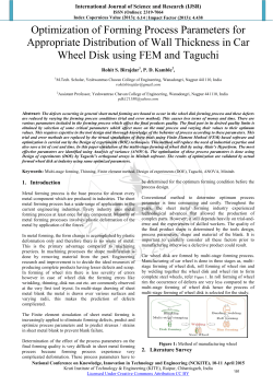 Optimization of Forming Process Parameters for Appropriate