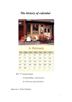 The history of calendar - Multi Faith S - 2014