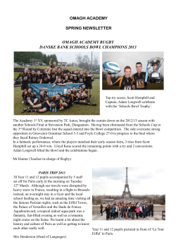 OMAGH ACADEMY SPRING NEWSLETTER OMaGH aCaDEMY