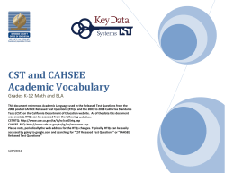 CST and CAHSEE Academic Vocabulary