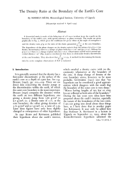 The Density Ratio at the Boundary of the Earth`s Core