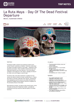 La Ruta Maya ‐ Day Of The Dead Festival Departure