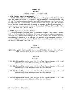 Chapter 105. Taxation - North Carolina General Assembly