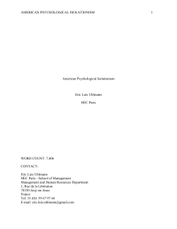 American Psychological Isolationism