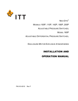 installation and operation manual - ITT Neo-Dyn