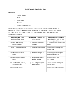 Health Triangle Quiz Review Sheet