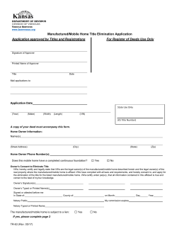 Affidavit of Permanently Affixed Manufacturer/Mobile Home And