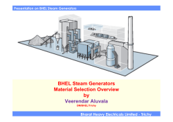 BHEL Steam Generators Material Selection Overview