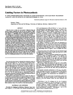 Limiting Factors in Photosynthesis