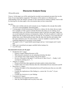 Discourse Analysis paper assignment