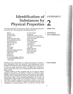 denfification of Substances by Physical Properties