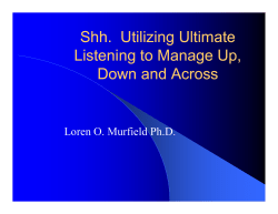 Shh. Utilizing Great Listening Manage Up, Down and