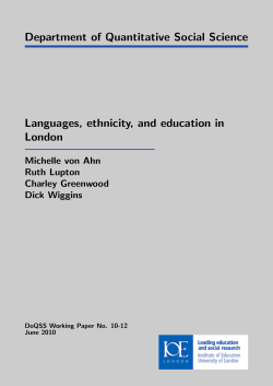 Languages, ethnicity, and education in London