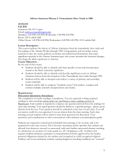 African American History I