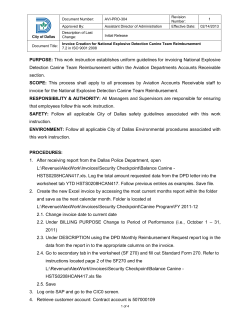 Invoice Creation for National Explosive Detection