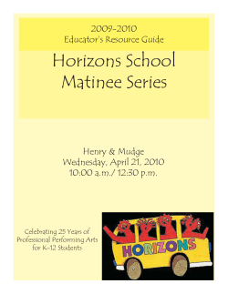 Horizons School Matinee Series - University of Wisconsin Whitewater