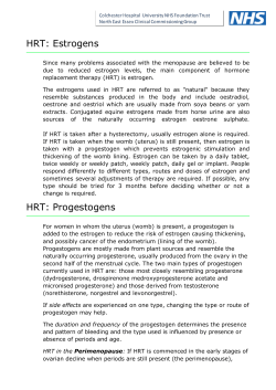 HRT: Estrogens HRT: Progestogens