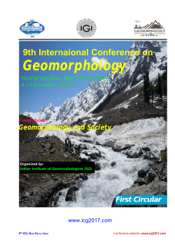 9th Internaional Conference on Geomorphology