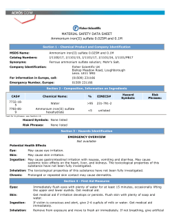 MATERIAL SAFETY DATA SHEET Ammonium iron(II) sulfate 0.025