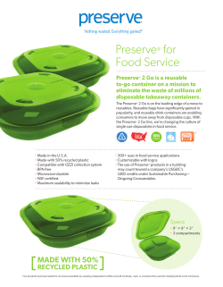 Preserve® for Food Service